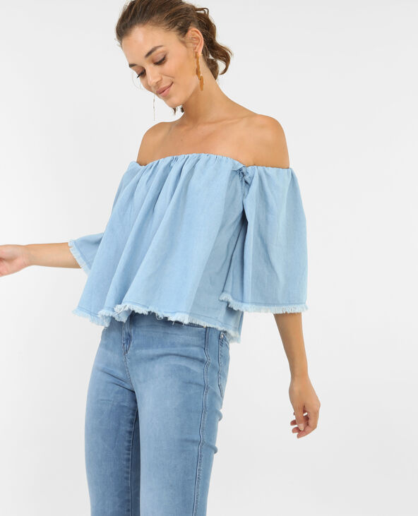 Blouse ample Jean bleached - Pimkie