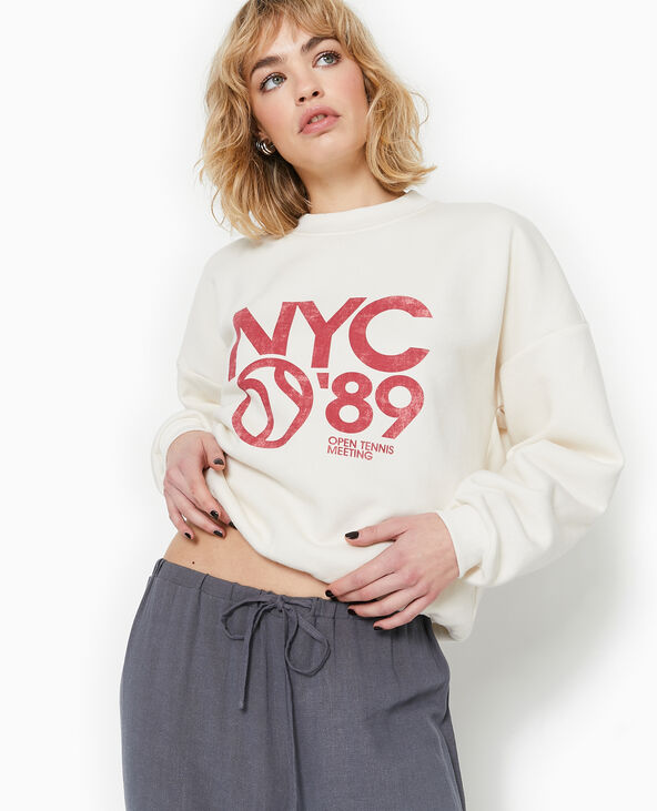 Sweat avec print blanc - Pimkie