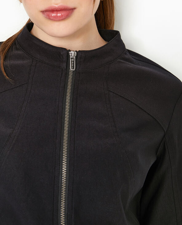 Veste zippée fittée et courte noir - Pimkie