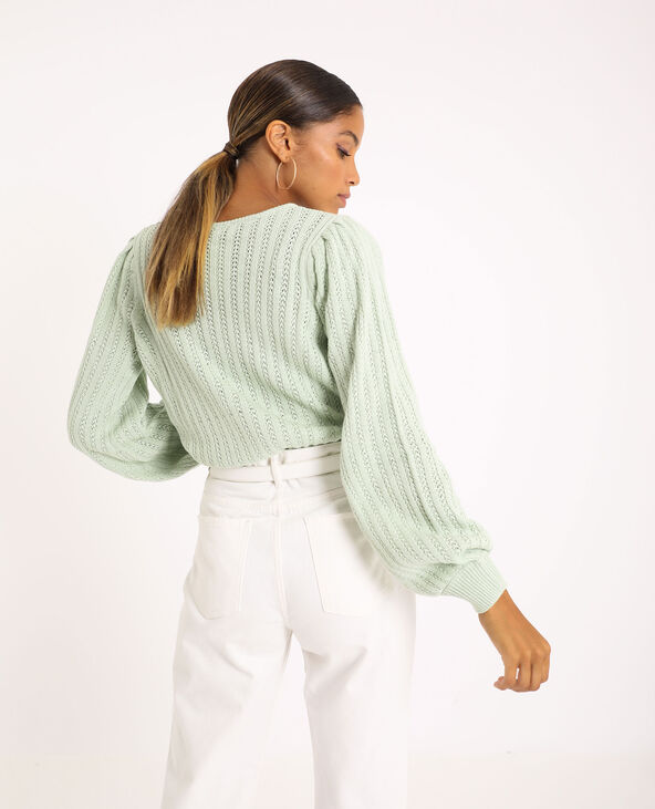 Pull ajouré vert clair - Pimkie