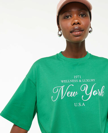 T-shirt oversize avec print vert olive - Pimkie