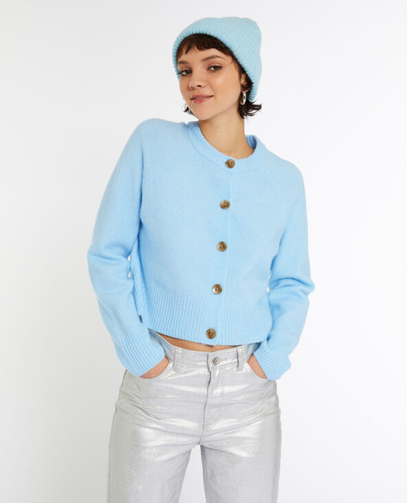 Gilet col rond bleu clair - Pimkie
