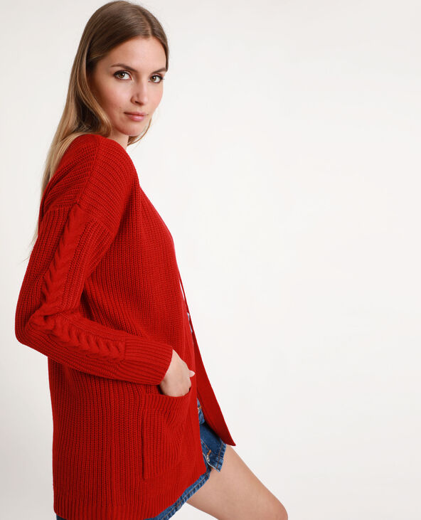 Gilet long rouge femme clearance