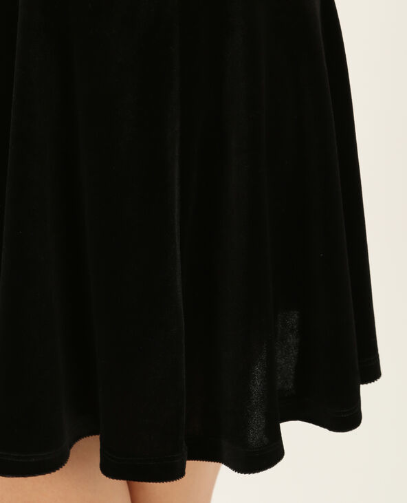 Mini jupe patineuse effet velours noir - Pimkie