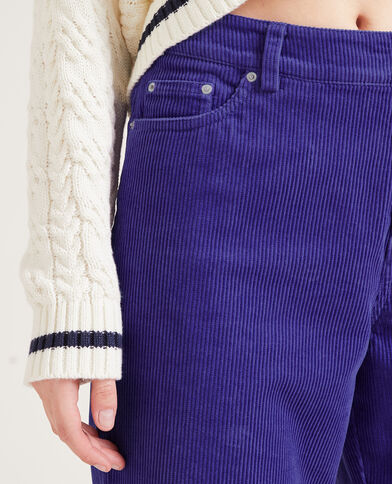 Pantalon droit en velours côtelé violet - Pimkie