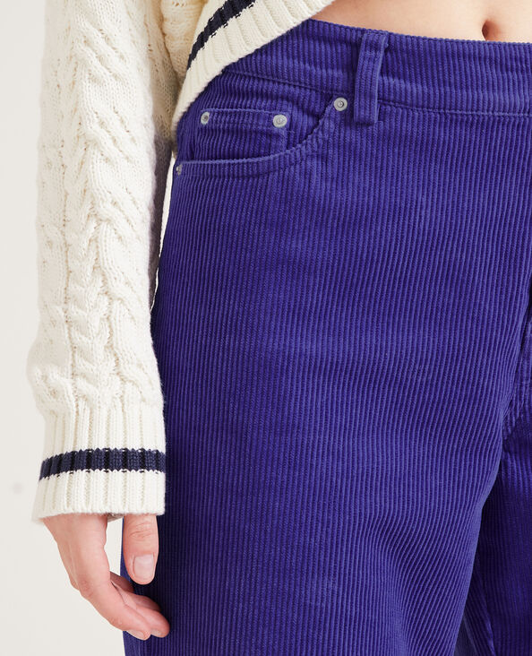 Pantalon droit en velours côtelé violet - Pimkie