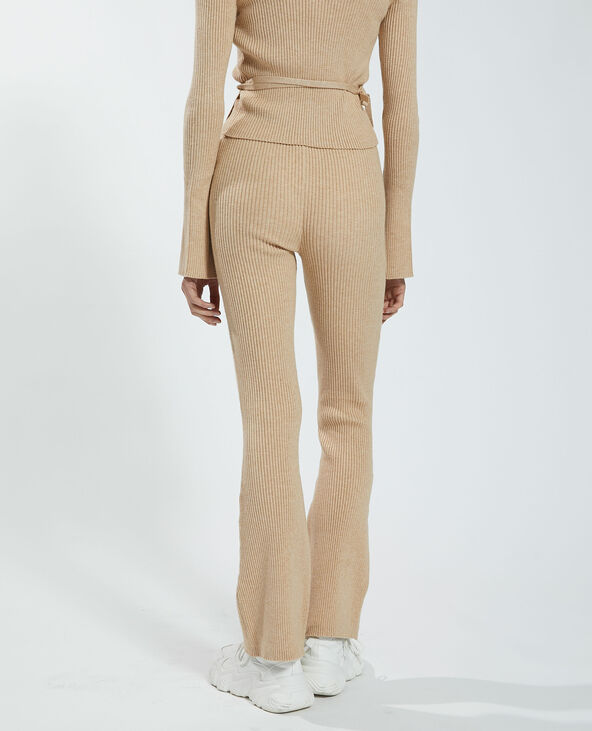 Pantalon flare côtelé beige - Pimkie