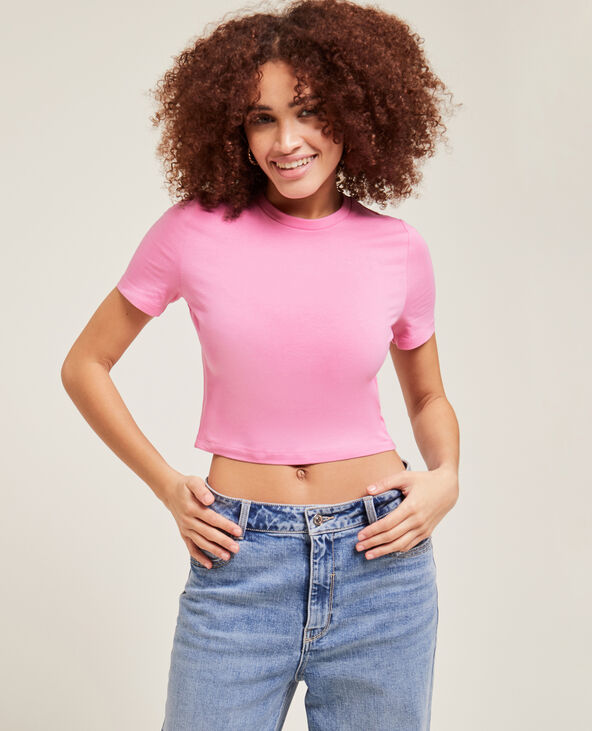T-shirt cropped rose - Pimkie