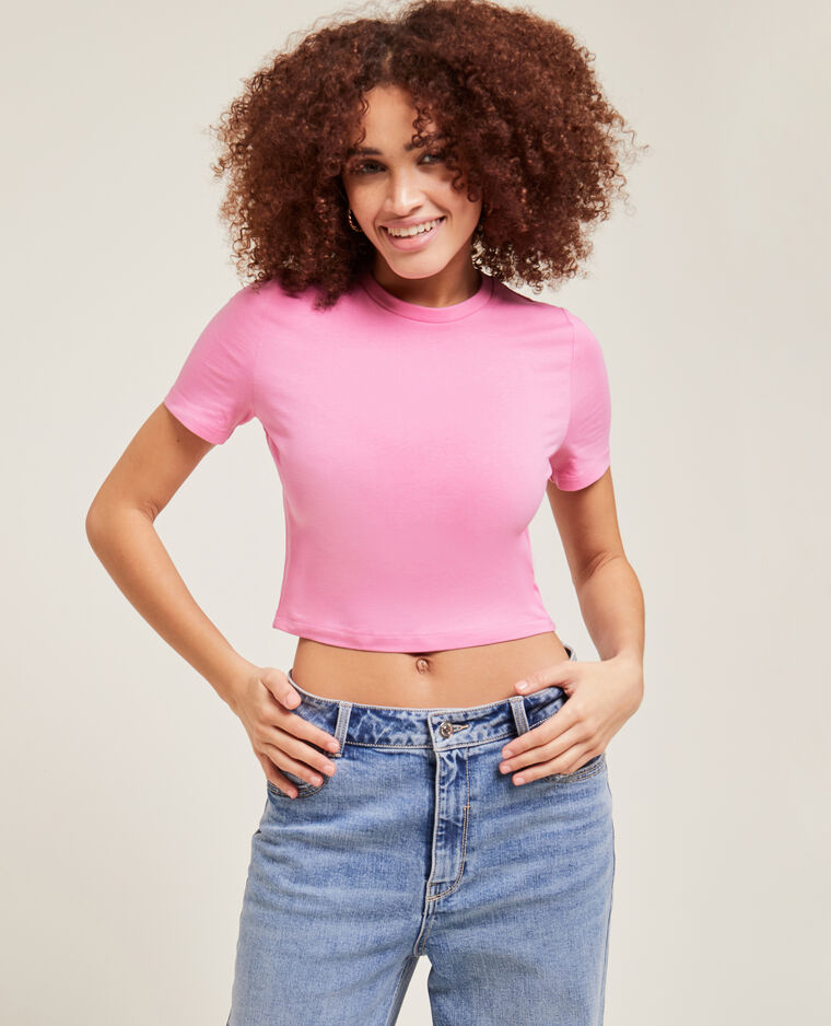 T-shirt cropped rose - Pimkie
