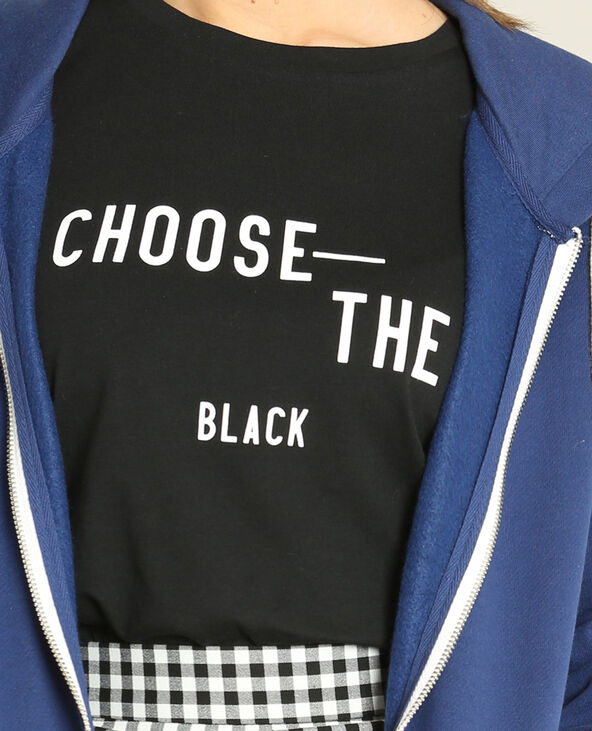 T-shirt à message noir - Pimkie