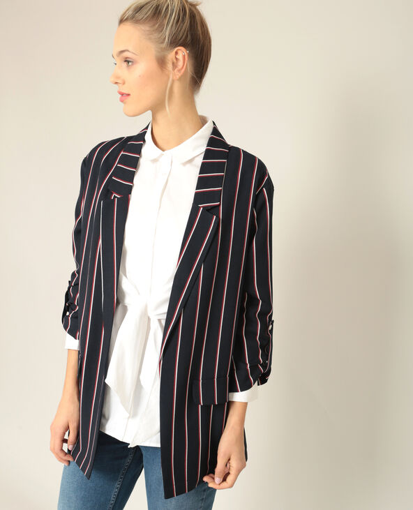 Blazer à rayures noir - Pimkie