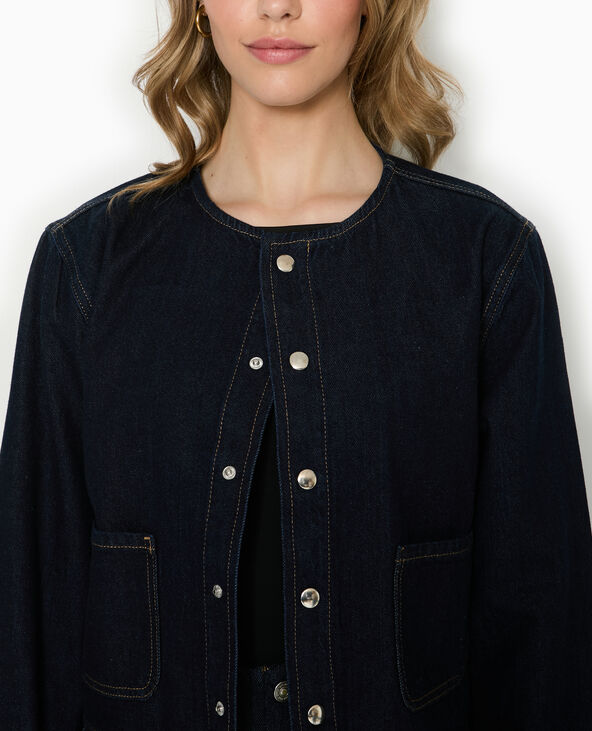 Veste droite en jean avec pressions bleu - Pimkie