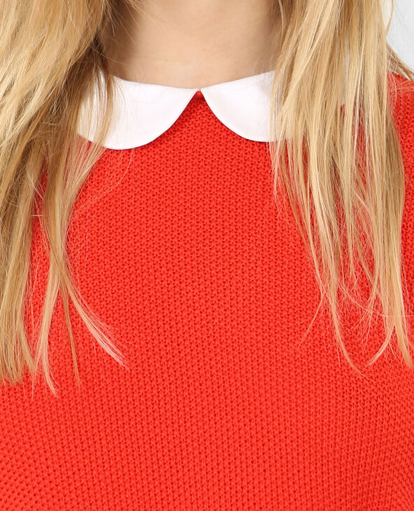 Pull col claudine rouge - Pimkie