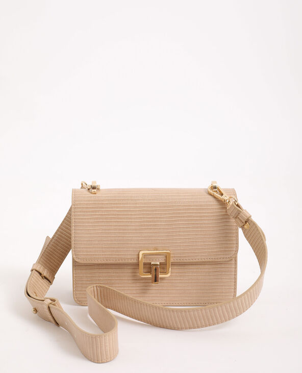 Sac à bandoulière effet croco beige - Pimkie