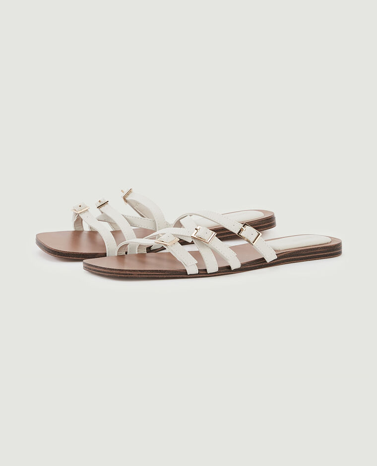 Mules plates avec brides blanc - Pimkie
