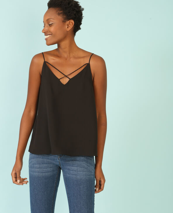 Top fluide croisé noir - Pimkie