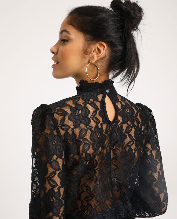 T-shirt en dentelle noir - Pimkie
