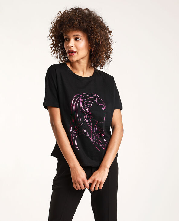 T-shirt Stéphanie Durant x Pimkie noir - Pimkie