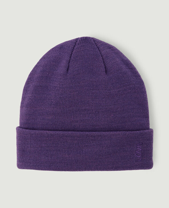 Bonnet avec revers violet - Pimkie