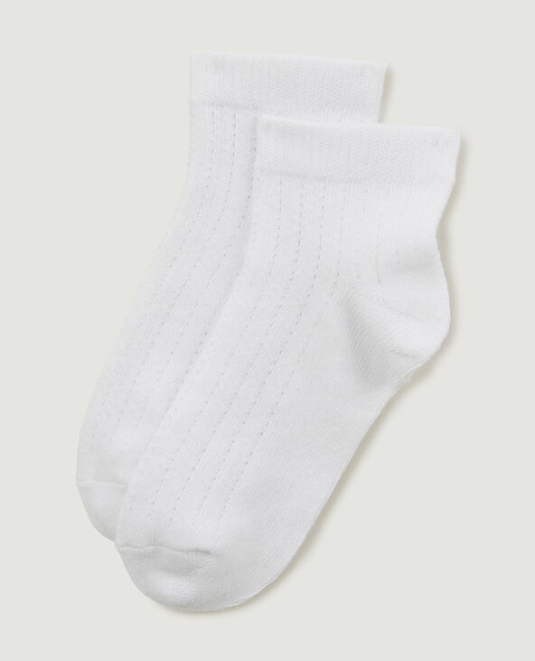 Paire de chaussettes en maille ajourée blanc - Pimkie