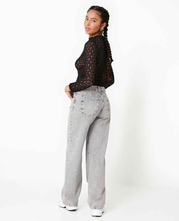 Jean wide taille basse effet délavé rose clair - Pimkie