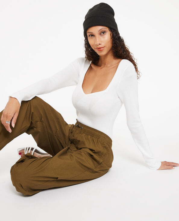 Pull fin encolure cœur blanc - Pimkie