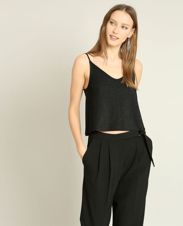 Cropped top brillant noir - Pimkie