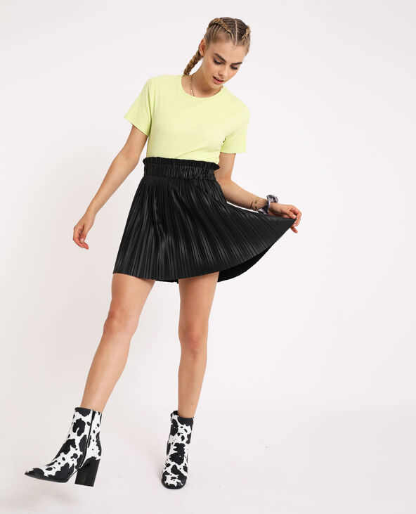Jupe courte plissée simili cuir online