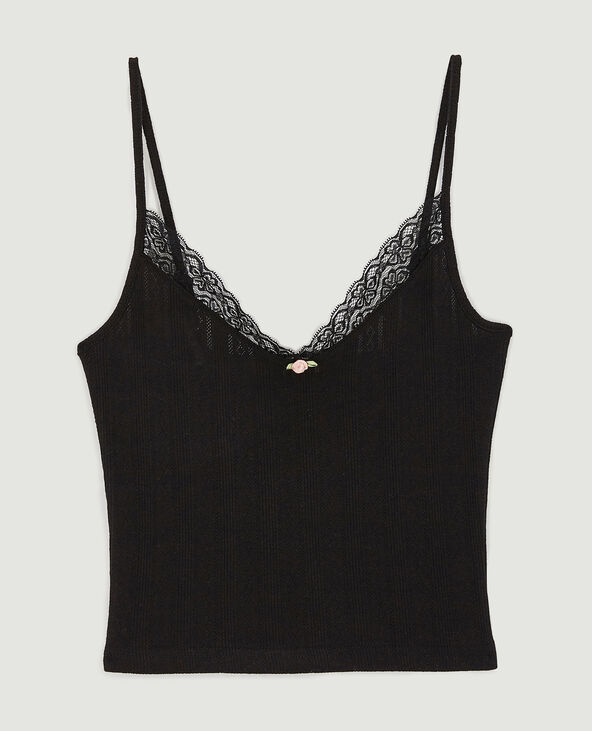 Top à bretelle dentelle noir - Pimkie
