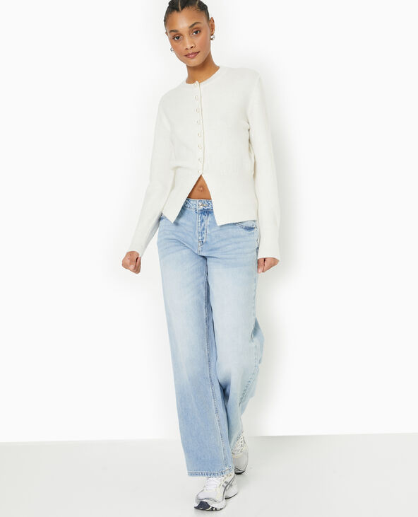 Gilet cintré avec boutons perles blanc - Pimkie