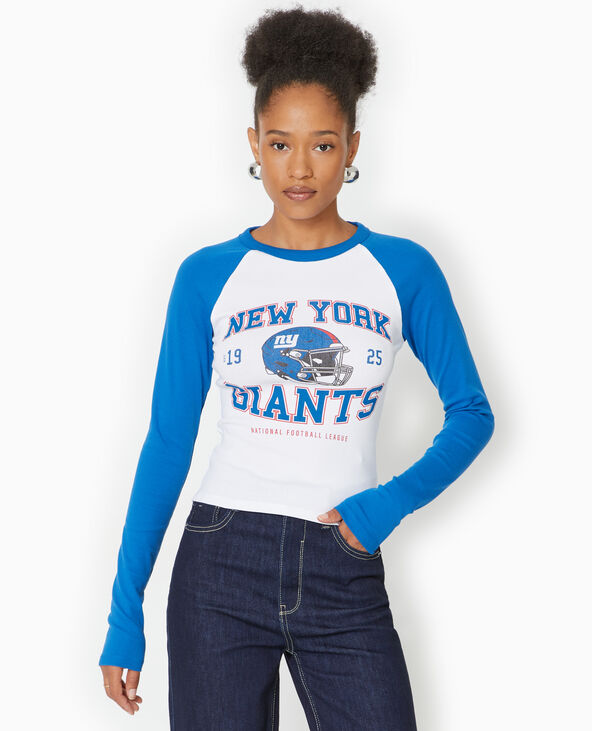 T-shirt manches longues raglans avec print devant blanc - Pimkie