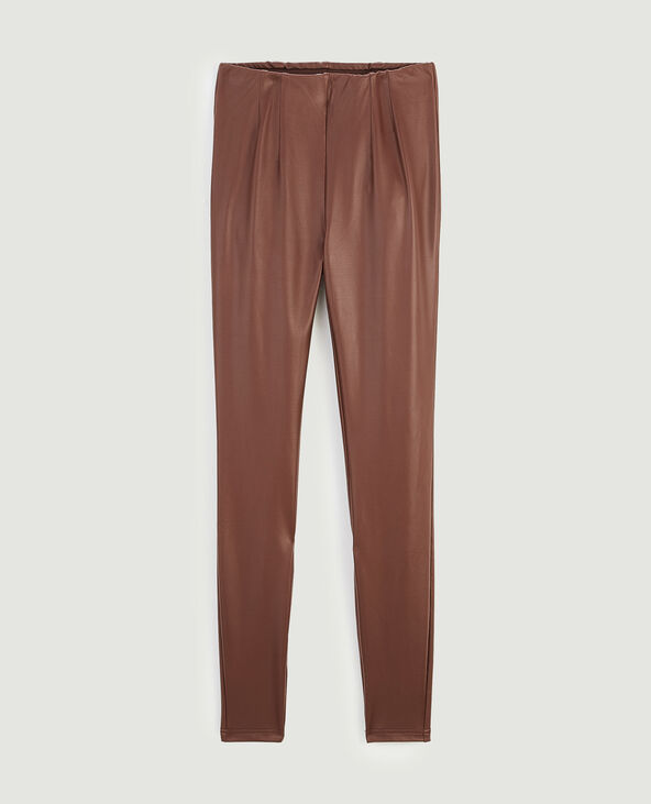 Legging simili cuir marron - Pimkie