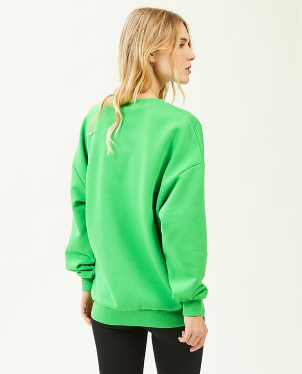 Sweat col rond oversize vert - Pimkie