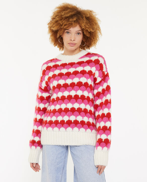 Pull en maille motif écailles rose - Pimkie