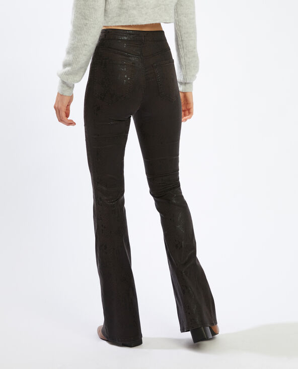 Pantalon flare enduit python