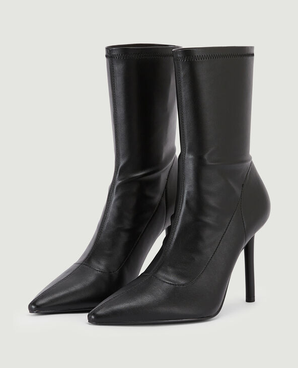 Bottes courtes bouts pointus noir - Pimkie