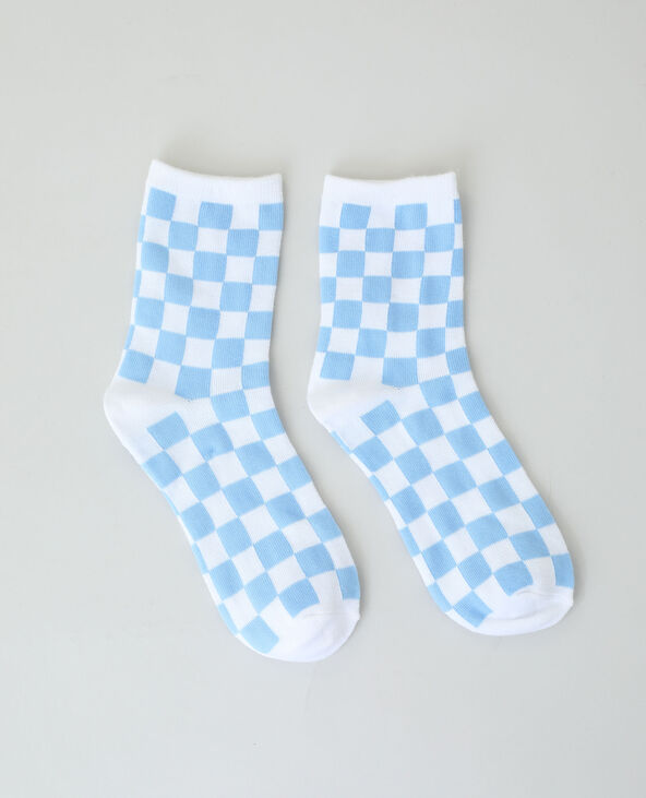 Chaussettes à damier bleu foncé - Pimkie