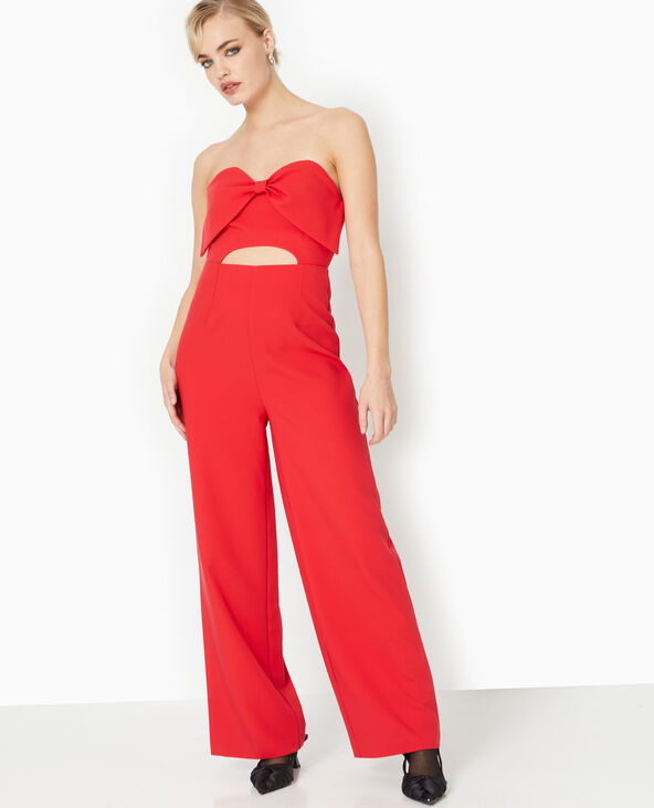 Combinaison bustier avec nœud poitrine rouge - Pimkie
