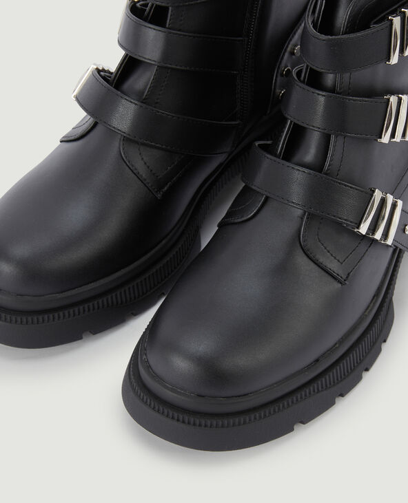Boots avec brides et clous noir - Pimkie