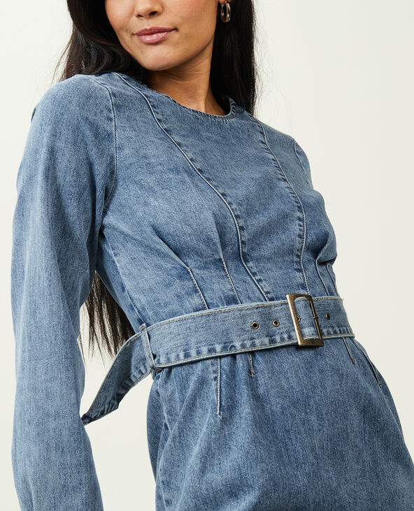 Robe en jean avec ceinture