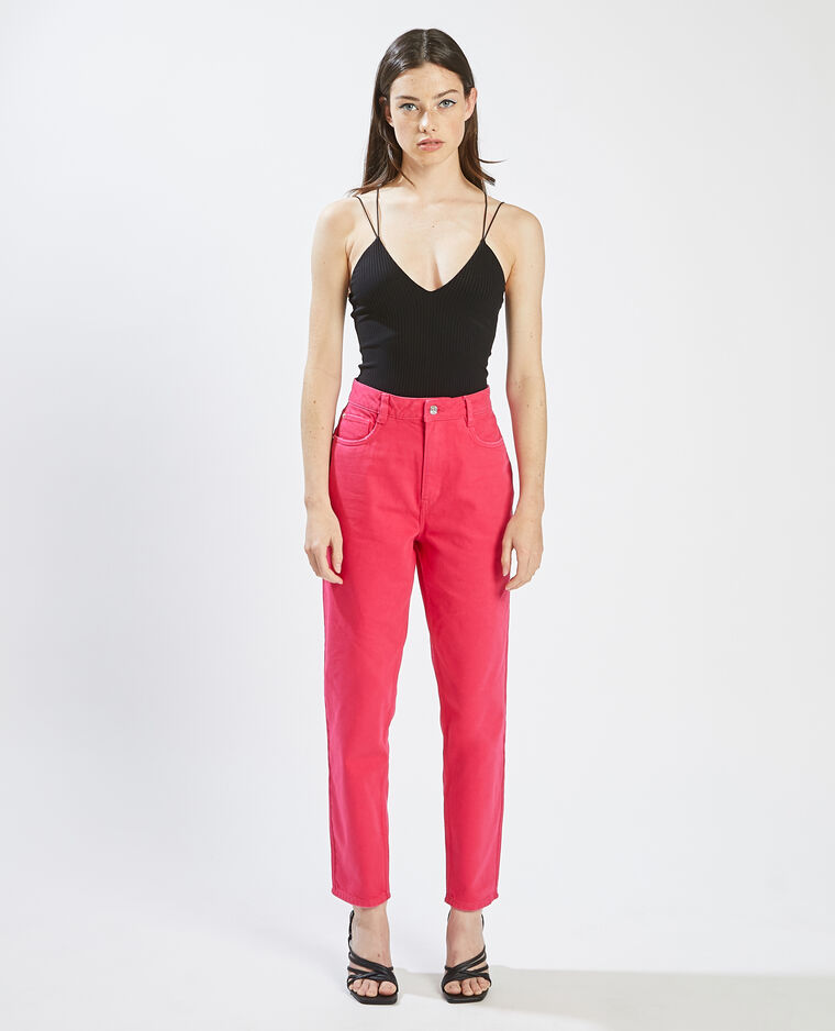 leak Ampere admire Jean mom taille haute rose - 141596200C72 | Pimkie
