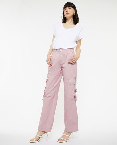 Pantalon cargo en toile légère lilas - Pimkie
