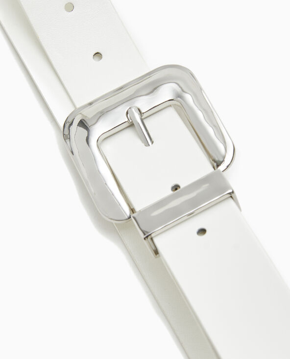 Ceinture avec boucle carrée blanc - Pimkie