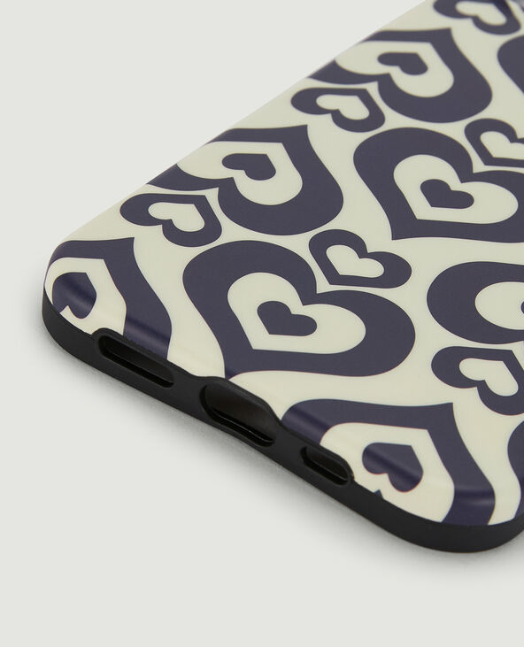 Coque iPhone "cœurs" blanc - Pimkie