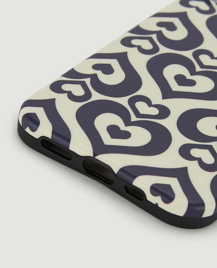 Coque iPhone "cœurs" blanc - Pimkie