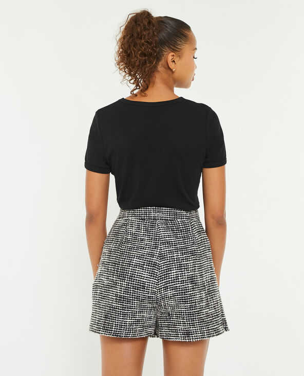 T-shirt col rond noir - Pimkie