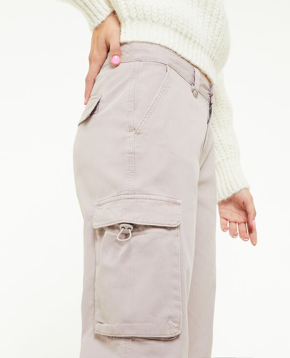 Pantalon cargo taille basse lilas - Pimkie