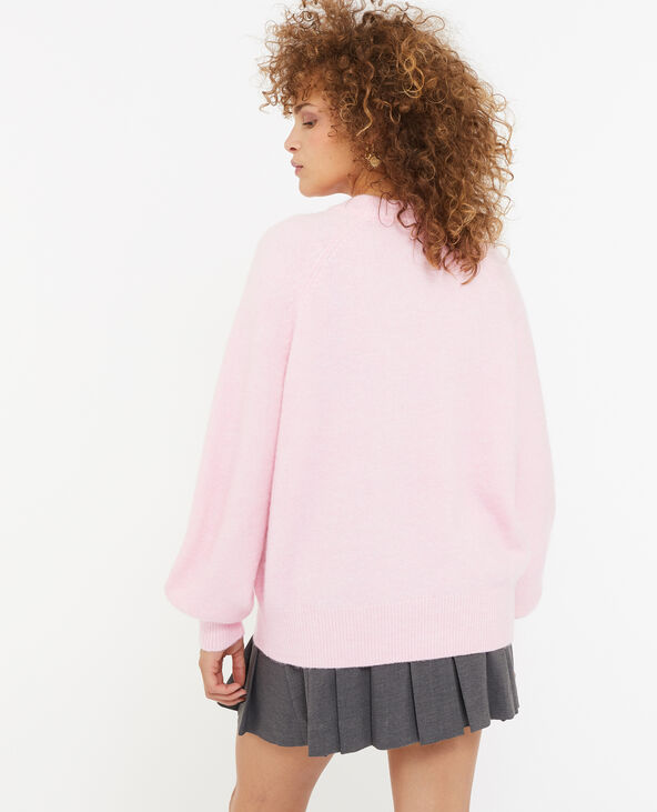 Pull col rond avec laine rose clair - Pimkie