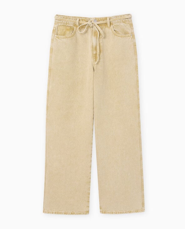 Jean baggy taille basse avec ceinture à nouer rose clair - Pimkie