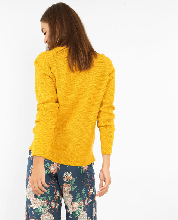 Pull maille fantaisie jaune ocre - Pimkie